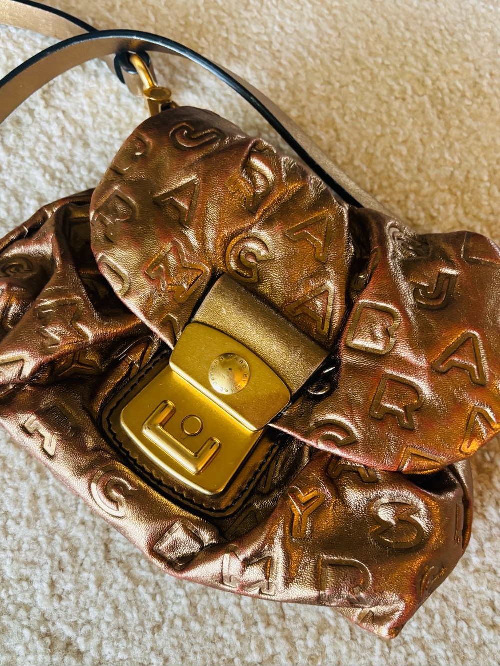 Marc by Marc Jacobs Metallic Bronze Crossbody with Gold Hardware